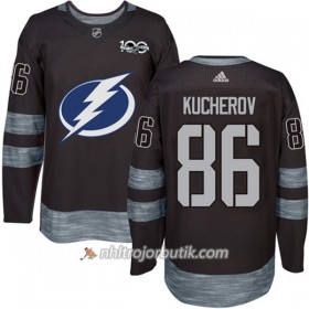 Män Ishockey Tampa Bay Lightning Tröja Nikita Kucherov 86 1917-2017 100th Anniversary Adidas Svart Authentic